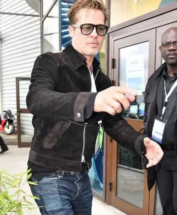 Brad Pitt F1 2025 Black Suede Leather Jacket