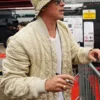 Brad Pitt F1 2025 Off White Bomber Jacket