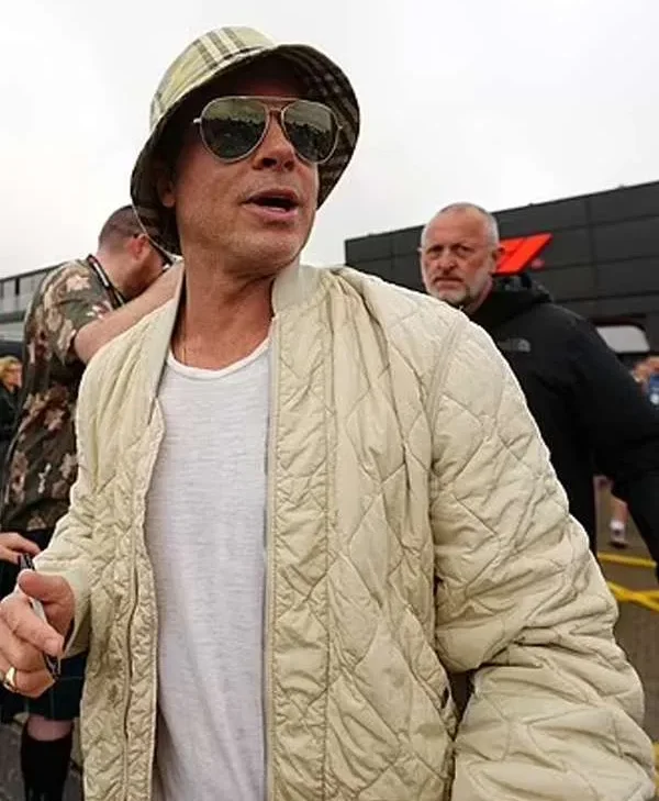 Brad Pitt F1 Off White Bomber Jacket