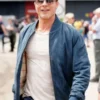 Brad Pitt Formula 1 Blue Bomber Leather Jacket