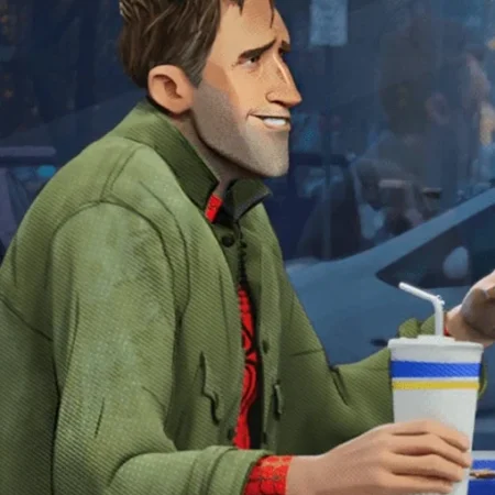 Buy Spider Man Into The Spider Verse Peter B Parker Green Cotton Coat webp