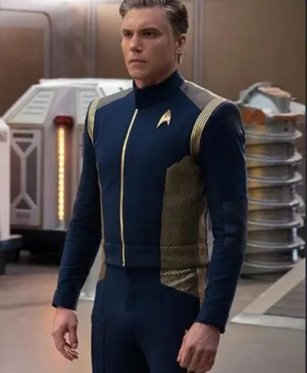 Captain Christopher Pike Star Trek Discovery Blue Jacket webp