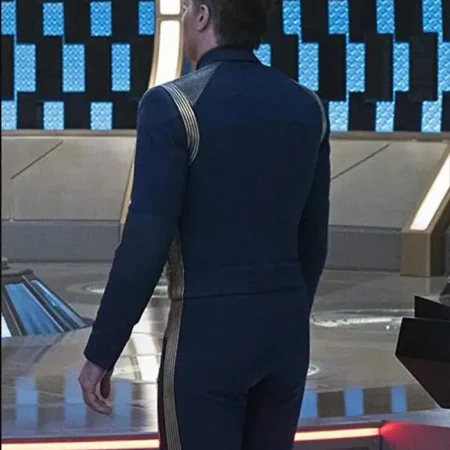 Captain Christopher Pike TV Series Star Trek Discovery Blue Leather Jacket webp