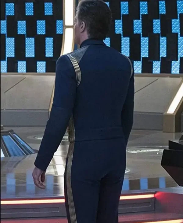 Captain Christopher Pike TV Series Star Trek Discovery Blue Leather Jacket webp