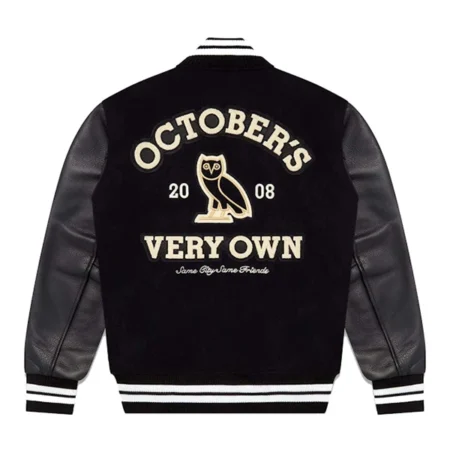Cervantes OVO Same City Same Friends Black Varsity Jacket Back