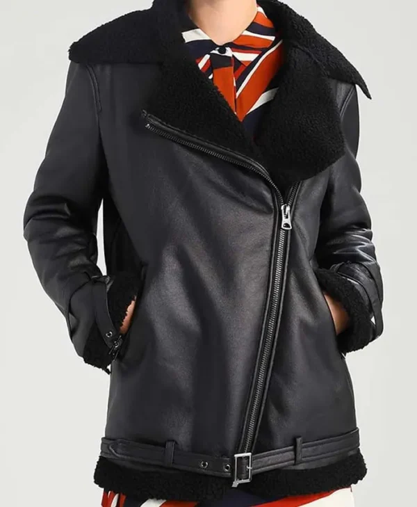 Cristina Aviator Shearling Jacket webp