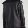 Cristina Aviator Shearling Style Leather Black Jacket webp