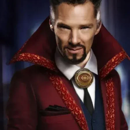 Doctor Strange Benedict Cumberbatch Long Red Coat webp