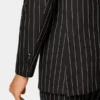 Double Breasted Mens Black And White Pinstripe Suit Cuffs