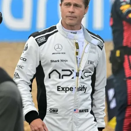 F1 2025 Brad Pitt Racer Costume Leather Jacket