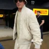 F1 Movie 2025 Sonny Hayes Off White Bomber Jacket