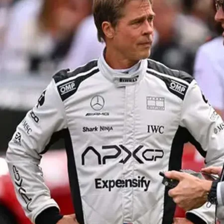 F1 Movie Brad Pitt Racer Costume Leather Jacket