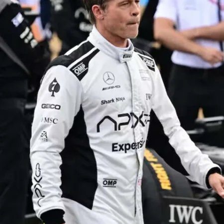 F1 Movie Brad Pitt Racer Leather Jacket