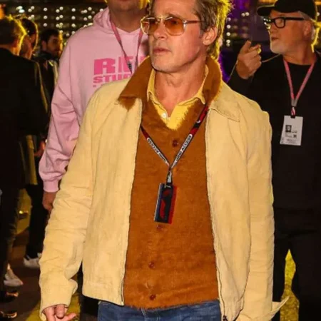 F1 Premiere Night 2025 Brad Pitt Yellow Cotton Jacket