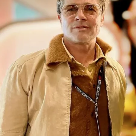 F1 Premiere Night Brad Pitt Yellow Cotton Jacket