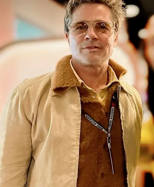 F1 Premiere Night Brad Pitt Yellow Cotton Jacket