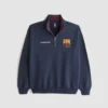 FC Barcelona Graphic Half Zip Sweatshirt Navy Blue