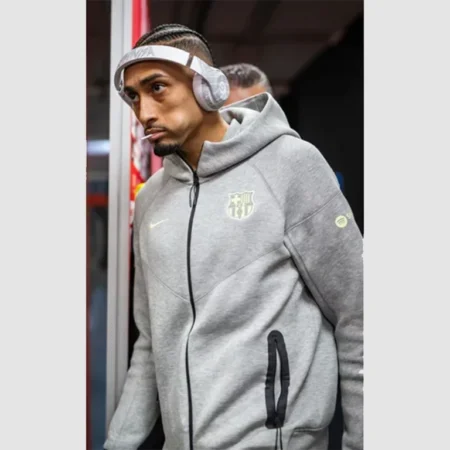 FC Barcelona Nike Tech Fleece Hoodie Grey