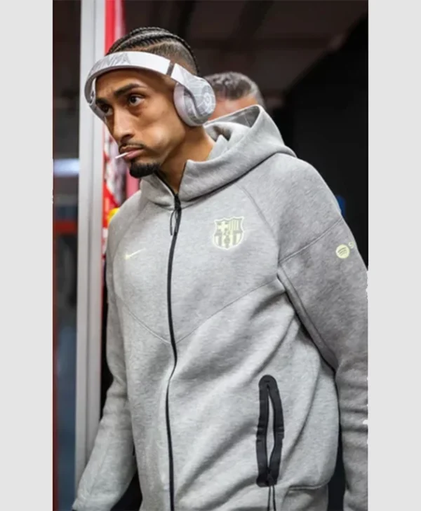 FC Barcelona Nike Tech Fleece Hoodie Grey