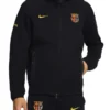 Fc Barcelona Tech Black Fleece Jacket