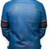 Ford Mustang Shelby Leather Blue Jacket Back