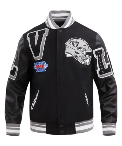 Freddy Las Vegas Raiders Mash Up Wool Varsity Jacket