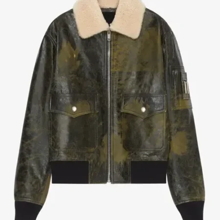 Frenton Aviator Naval Green Leather Jacket