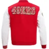 Gallagher San Francisco 49ers Wool Red Varsity Jacket Back