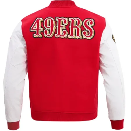 Gallagher San Francisco 49ers Wool Red Varsity Jacket Back
