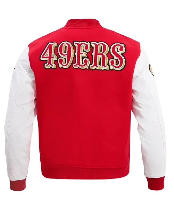Gallagher San Francisco 49ers Wool Red Varsity Jacket Back