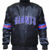 Giants Black Satin Bomber Jacket Main front