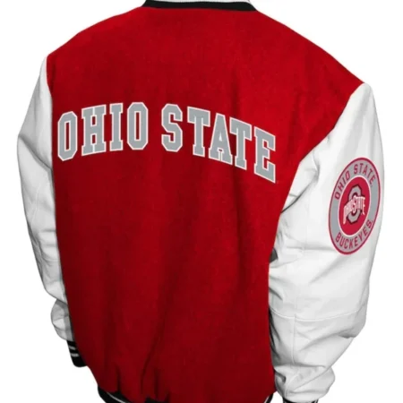 Haynes Red Ohio State Buckeyes Varsity Jacket Back