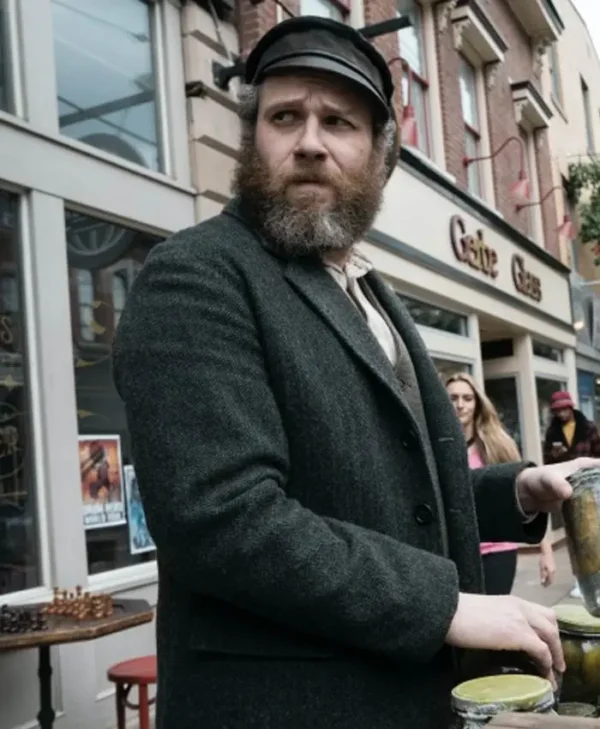 Herschel Greenbaum An American Pickle Seth Rogen Black Woolen Coat webp