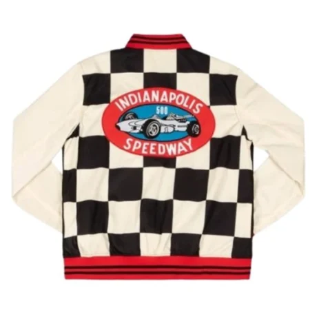 IMS Indianapolis 500 Checkered Varsity Jacket Backside