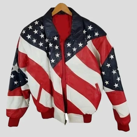 Independence Day Michael Hoban Bomber Leather Jacket