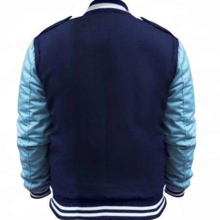 Jedidiah Goodacre Descendants Blue Wool Varsity Jacket back