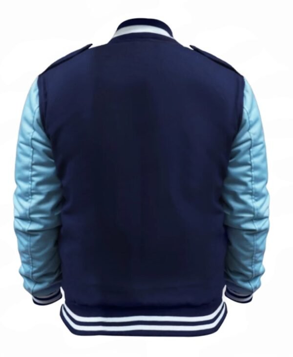 Jedidiah Goodacre Descendants Blue Wool Varsity Jacket back