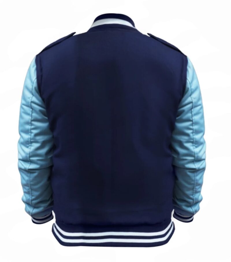 Jedidiah Goodacre Descendants Blue Wool Varsity Jacket back