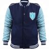 Jedidiah Goodacre Descendants Blue Wool Varsity Jacket fornt