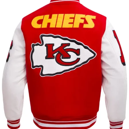 Kansas City Chiefs Red Varsity Jacket Back