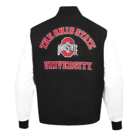Letterman Ohio State Black and White Varsity Jacket back