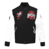 Letterman Ohio State Black and White Varsity Jacketfront