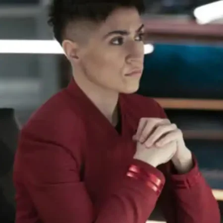 Melissa Navia Star Trek Strange New Worlds Erica Ortegas Red Uniform webp