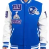 NY Giants Blue Mash Up Varsity Jacket