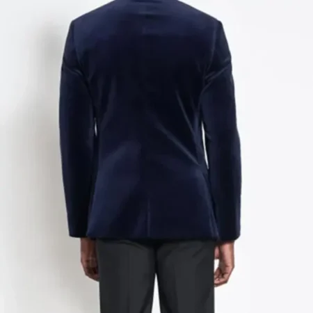 Navy Velvet Jacket Mens Back