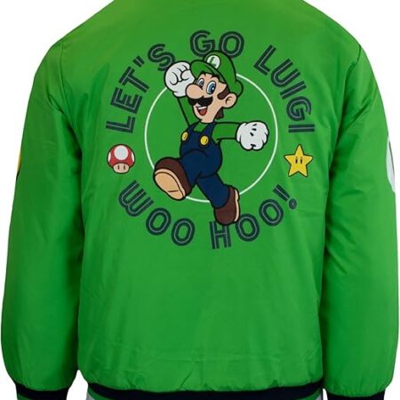 Nintendo Super Mario brown Green Jacket back