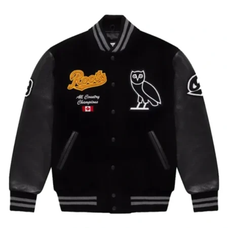 OVO Roots Black Varsity Jacket