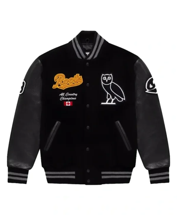 OVO Roots Black Varsity Jacket