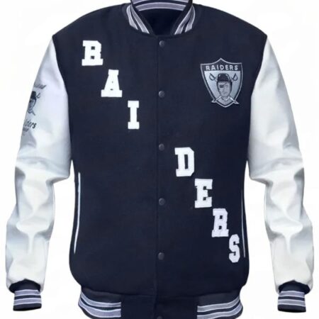 Oakland Raiders Letterman Varsity Jacket front