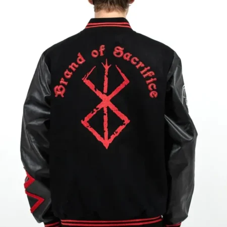 Order Sacrifice Black Varsity Jacket For sale